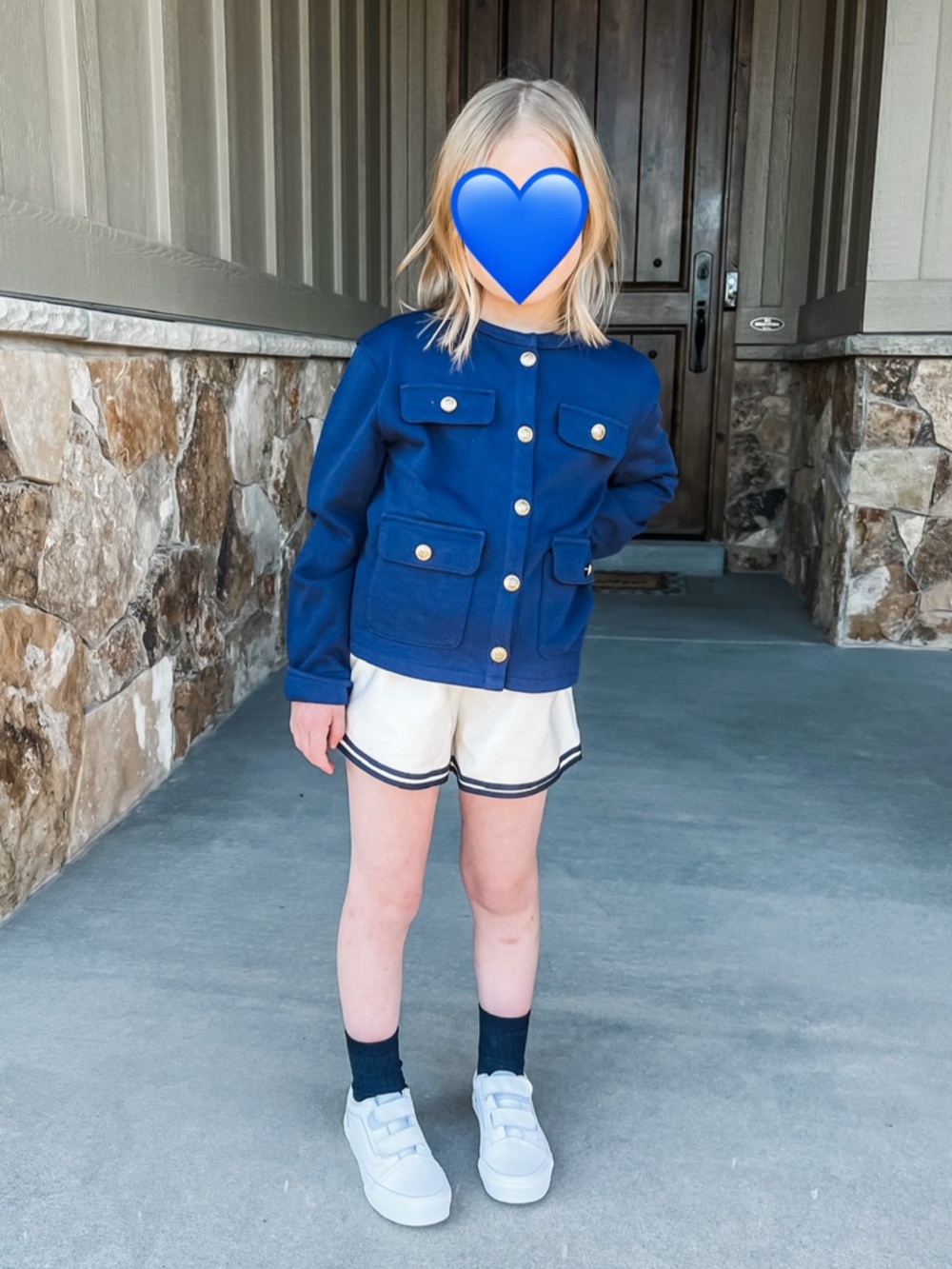 J.Crew Girls’ Navy French Terry Lady Jacket/Sailor White Pull-On Terry Short—6 - Picture 2 of 12